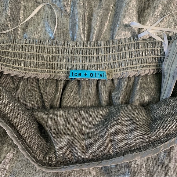 Alice + Olivia Silver Linen Romper - Picture 3 of 7